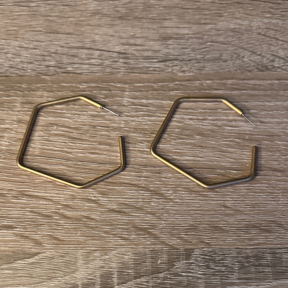 Never Worn Unique Shape Hoop Earrings